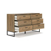 Ashley Deana Wide Dresser | 6 Drawers | Brown Wood | Black Metal Base | 59’’ BM327929