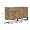 Ashley Deana Wide Dresser | 6 Drawers | Brown Wood | Black Metal Base | 59’’ BM327929
