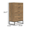 Ashley Deana Tall Dresser Chest | 5 Drawers | Brown Wood | Black Metal | 51’’ BM327930