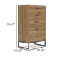 Ashley Deana Tall Dresser Chest | 5 Drawers | Brown Wood | Black Metal | 51’’ BM327930