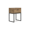 Ashley Deana Nightstand | 1 Drawer | Honey Brown Wood | Black Metal | 26’’ BM327931