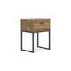 Ashley Deana Nightstand | 1 Drawer | Honey Brown Wood | Black Metal | 26’’ BM327931