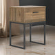 Ashley Deana Nightstand | 1 Drawer | Honey Brown Wood | Black Metal | 26"