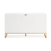 Ashley Alli Wide Dresser | 6 Drawers | Matte White Wood | Gold Metal | 59’’ BM327935