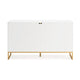 Ashley Alli Wide Dresser | 6 Drawers | Matte White Wood | Gold Metal | 59’’ BM327935