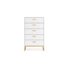 Ashley Alli Tall Dresser Chest | 5 Drawers | Matte White | Gold Metal | 51’’ BM327936
