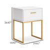Ashley Alli Nightstand | 1 Drawer | Matte White Wood | Gold Metal Legs | 26’’ BM327937