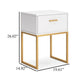 Ashley Alli Nightstand | 1 Drawer | Matte White Wood | Gold Metal Legs | 26’’ BM327937