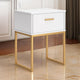 Ashley Alli Nightstand | 1 Drawer | Matte White Wood | Gold Metal Legs | 26"