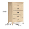 Ashley Abis Tall Dresser Chest | 5 Drawers | Natural Brown Wood | Black | 50’’ BM327941