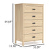 Ashley Abis Tall Dresser Chest | 5 Drawers | Natural Brown Wood | Black | 50’’ BM327941