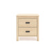 Ashley Abis Nightstand | 2 Drawers | Natural Brown Wood | Black Handles | 24’’ BM327942