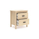 Ashley Abis Nightstand | 2 Drawers | Natural Brown Wood | Black Handles | 24’’ BM327942