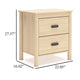 Ashley Abis Nightstand | 2 Drawers | Natural Brown Wood | Black Handles | 24’’ BM327942