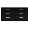 Ashley Finny Wide Dresser | 6 Drawers | Matte Black | Silver Metal | 59’’ BM327943