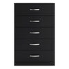 Ashley Finny Tall Dresser Chest | 5 Drawer | Matte Black | Silver Metal | 46"