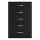 Ashley Finny Tall Dresser Chest | 5 Drawer | Matte Black | Silver Metal | 46"