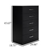 Ashley Finny Tall Dresser Chest | 5 Drawer | Matte Black | Silver Metal | 46’’ BM327944