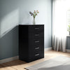 Ashley Finny Tall Dresser Chest | 5 Drawer | Matte Black | Silver Metal | 46"