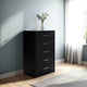 Ashley Finny Tall Dresser Chest | 5 Drawer | Matte Black | Silver Metal | 46"