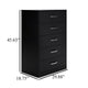 Ashley Finny Tall Dresser Chest | 5 Drawer | Matte Black | Silver Metal | 46"