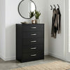 Ashley Finny Tall Dresser Chest | 5 Drawer | Matte Black | Silver Metal | 46"