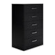 Ashley Finny Tall Dresser Chest | 5 Drawer | Matte Black | Silver Metal | 46"