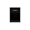 Ashley Finny Nightstand | 1 Drawer 1 Shelf | Matte Black | Silver Metal | 22’’ BM327945