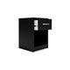 Ashley Finny Nightstand | 1 Drawer 1 Shelf | Matte Black | Silver Metal | 22’’ BM327945