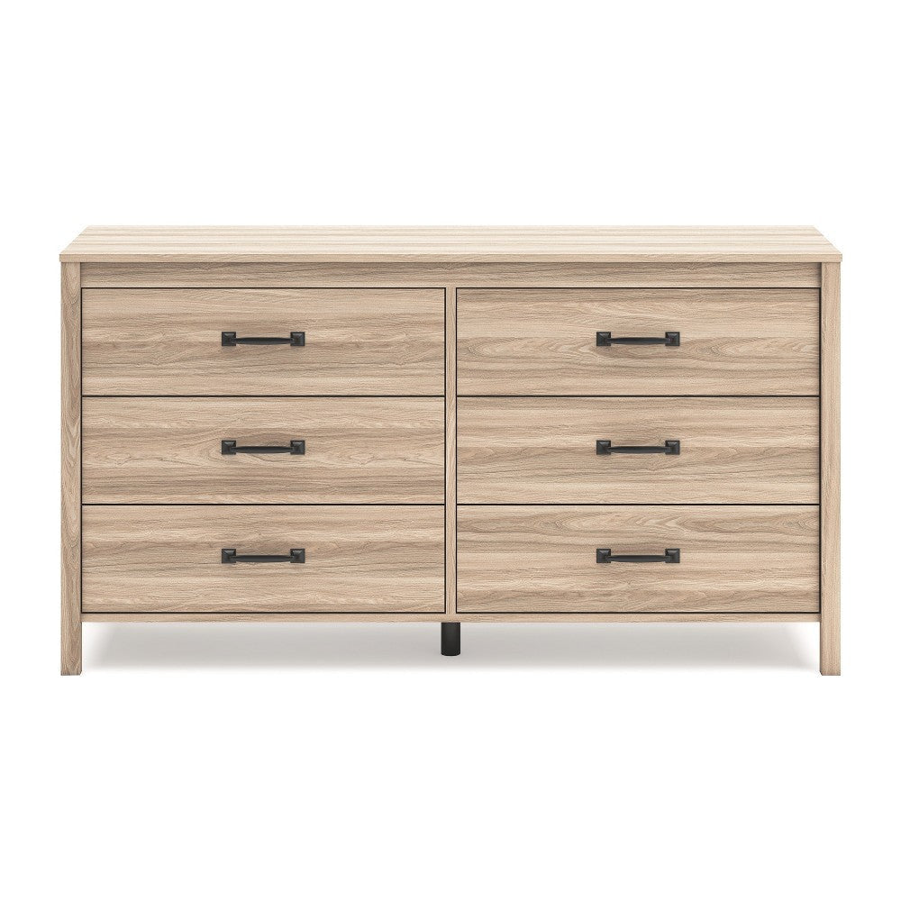 Ashley Bette Wide Dresser | 6 Drawers | Classic Light Oak Brown Finish | 60’’ BM327951