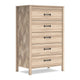 Ashley Bette Tall Dresser Chest | 5 Drawers | Light Oak Brown Finish | 60"