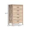 Ashley Bette Tall Dresser Chest | 5 Drawers | Light Oak Brown Finish | 60’’ BM327952
