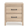 Ashley Bette Nightstand | 2 Drawers | Light Oak Brown Wood Finish | 24’’ BM327953