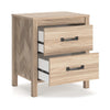 Ashley Bette Nightstand | 2 Drawers | Light Oak Brown Wood Finish | 24’’ BM327953