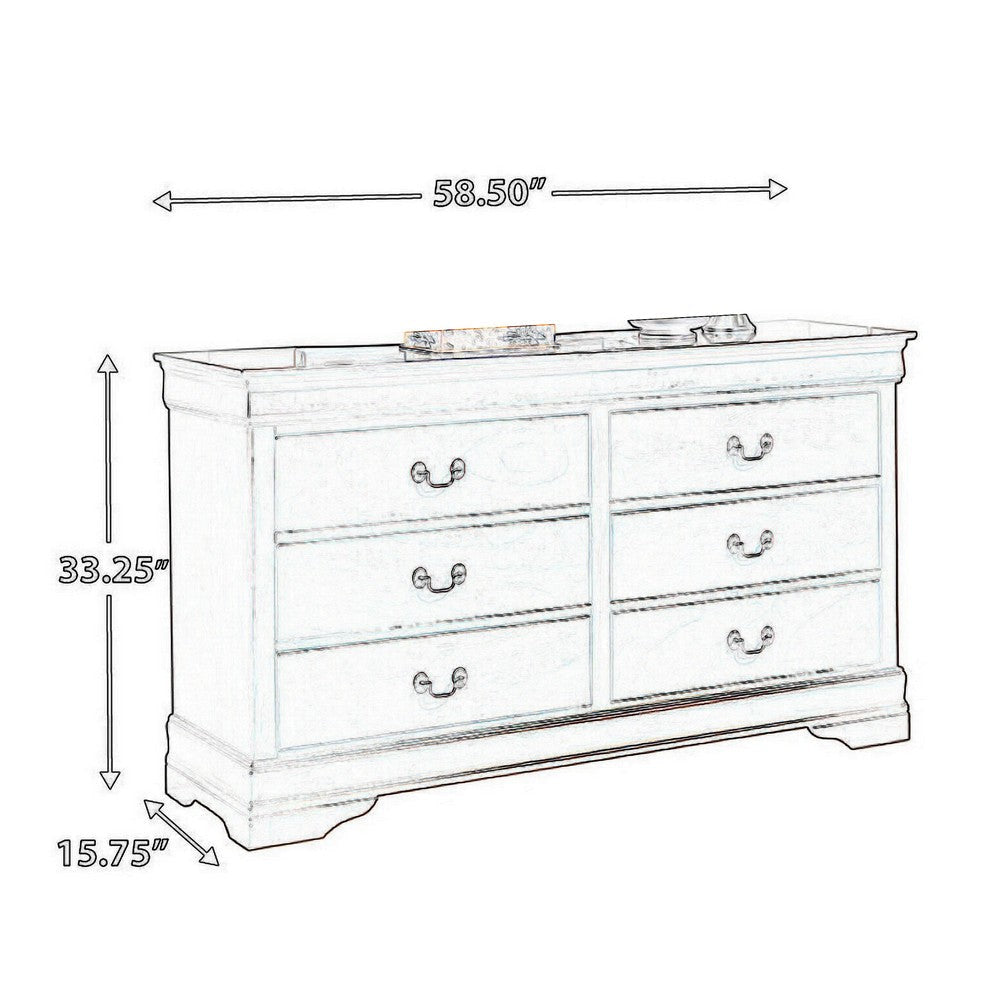 Ashley Deyr Wide Dresser | 6 Drawers | Bronze | Louis Philippe Molding Brown BM327957