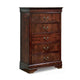 Ashley Deyr Tall Dresser Chest | 5 Drawers | Louis Philippe Molding Brown