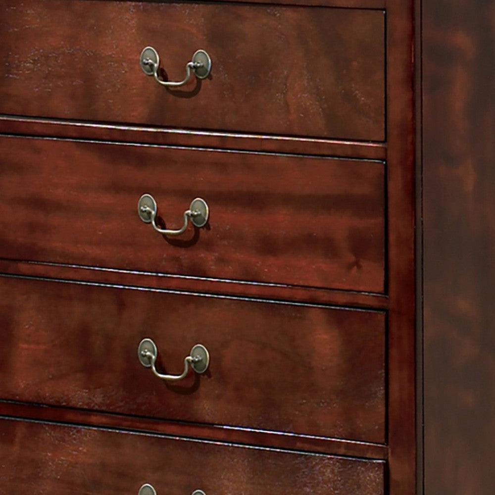 Ashley Deyr Tall Dresser Chest | 5 Drawers | Louis Philippe Molding Brown BM327958