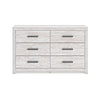 Ashley Cany Wide Dresser | 6 Drawers with Black Handles | Vintage Whitewash BM327960