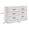 Ashley Cany Wide Dresser | 6 Drawers with Black Handles | Vintage Whitewash BM327960