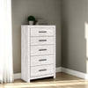 Ashley Cany Tall Dresser Chest | 5 Drawers Black Handles | Vintage Whitewash