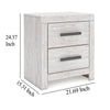 Ashley Cany Nightstand | 2 Drawers with Black Handles | Vintage Whitewash BM327962