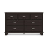Ashley Teno Wide Dresser | 7 Drawer Nickel Handles | Dark Brown Solid Wood BM327963