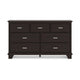 Ashley Teno Wide Dresser | 7 Drawer Nickel Handles | Dark Brown Solid Wood BM327963