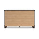 Ashley Teno Wide Dresser | 7 Drawer Nickel Handles | Dark Brown Solid Wood BM327963