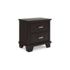 Ashley Teno Nightstand | 2 Drawers | Nickel Handles | Dark Brown Solid Wood BM327965