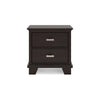 Ashley Teno Nightstand | 2 Drawers | Nickel Handles | Dark Brown Solid Wood BM327965