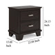 Ashley Teno Nightstand | 2 Drawers | Nickel Handles | Dark Brown Solid Wood BM327965