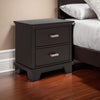 Ashley Teno Nightstand | 2 Drawers | Nickel Handles | Dark Brown Solid Wood BM327965