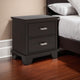 Ashley Teno Nightstand | 2 Drawers | Nickel Handles | Dark Brown Solid Wood BM327965