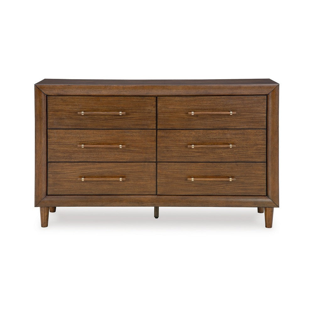 Ashley Jeyn Wide Dresser | 6 Drawers | Traditional Dark Brown Solid Hardwood BM327966